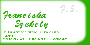 franciska szekely business card